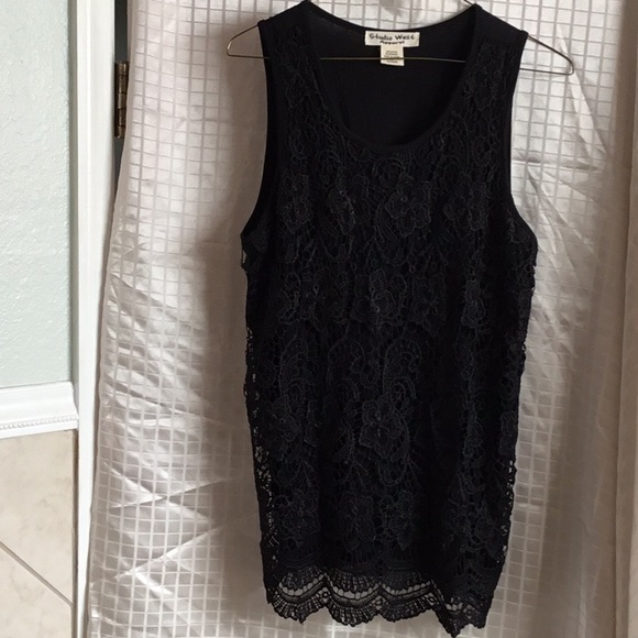 Women’s PL black top with lace - Picture 1 of 5